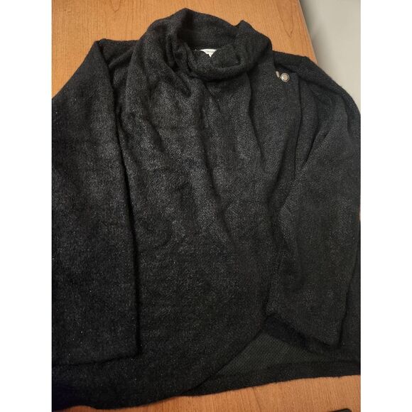NWT Maurices black 2x Metallic Asymmetrical Cardigan (L) - Picture 2 of 6